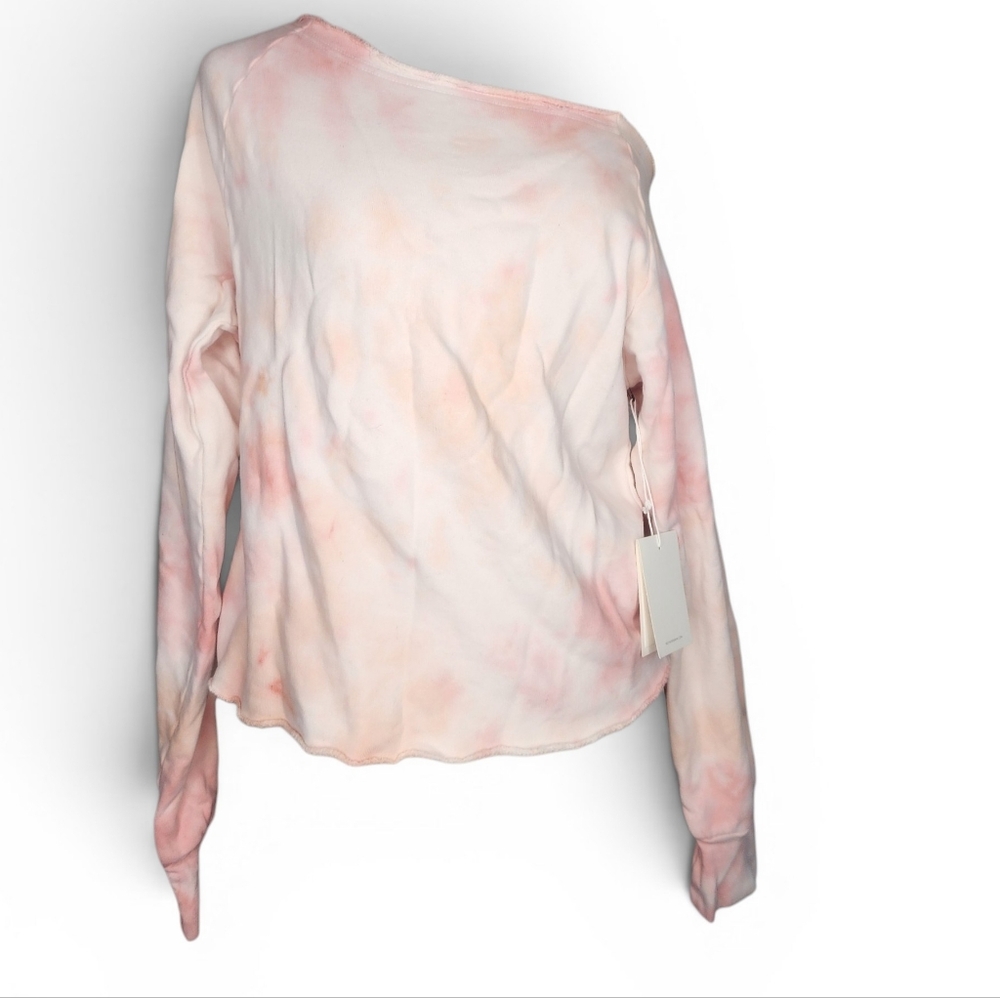 MOTHER The Landslide Crop Good Omens Sweatshirt in Pink Size S